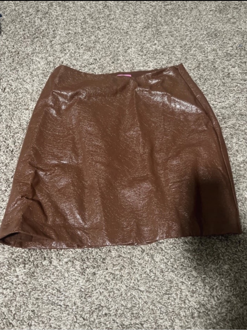 Francesca's Collections Chocolate Brown Faux-Leather Mini Skirt